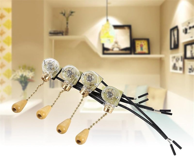 Ceiling Fan Pull Chain Extension Cord Switch 4PCS Decorative Light Pulls 250V - Image 3