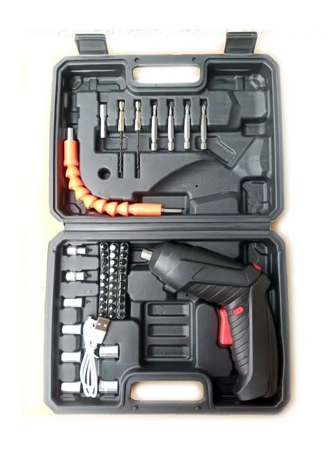 Mi techo mini electric power cordless screwdriver set LED Front Light & Power Display Light for Home, Battery Powered Mini Size 47 pcs Cordeless Screwdriver Kit - Image 1