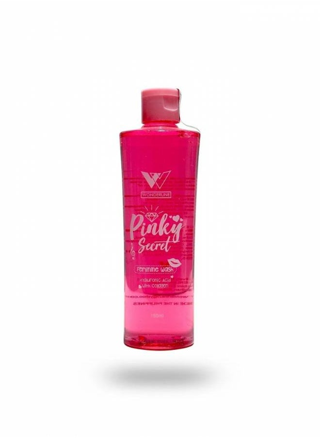 WONDERLINE Pinky Secret Feminine Wash Hydraulonic Acid with Collagen Maintaining pH Balance Gentle Cleansing 150 ML  - Image 2