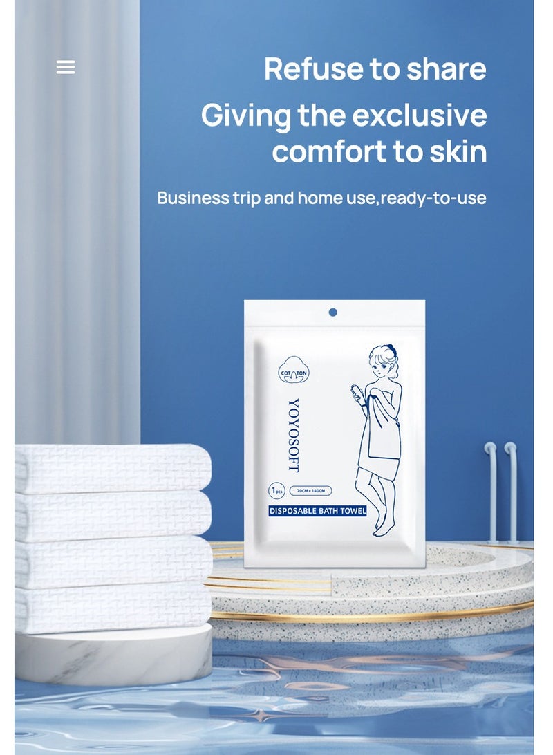 SISGL Disposable Bath Towels Sets Single Packing Disposable Bath Towel 70x140cm Portable Pure Cotton Body Towel For Sensitive Skin And Ideal For Bathroom Gym Hotel And Spa  - Image 2