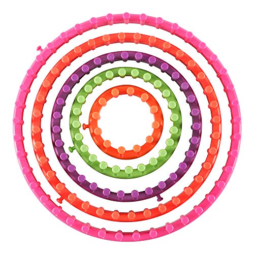 novelinks Round Knitting Looms Set - Set of 5 Plastic Looms Knitting with 1 Knitting Yarn Loom Needle and 1 Plastic Loom Pick - Image 3