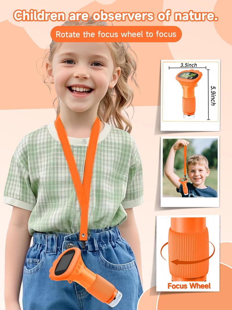 Acoath Microscope for Kids, 1000X Handheld Digital Miniscope with 2.0" Screen, Portable Pocket Microscope Education Toys Christmas Gifts for Age 3 4 5 6 7 8 9 10 Girls Boys - Image 5