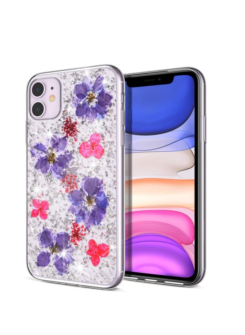 iPhone 11 Protective Case for Girls Floral Flower Pattern Design High Impact Shockproof Silicone Girls Women Cover Case - Image 1