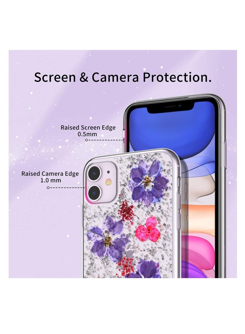 iPhone 11 Protective Case for Girls Floral Flower Pattern Design High Impact Shockproof Silicone Girls Women Cover Case - Image 3