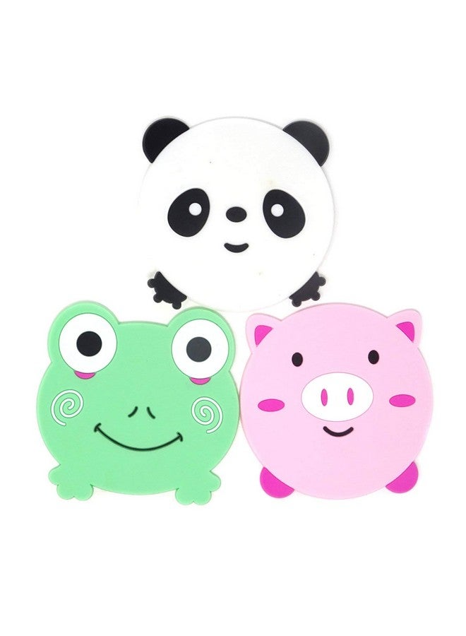 UNIQUE CART 5PCS Silicone Rubber Coaster Colorful Animal Coaster Cup Mat for Drinks Durable Non-Slip Hot Pads Protection Furniture Damage for Home and Kitchen Use. - Image 3