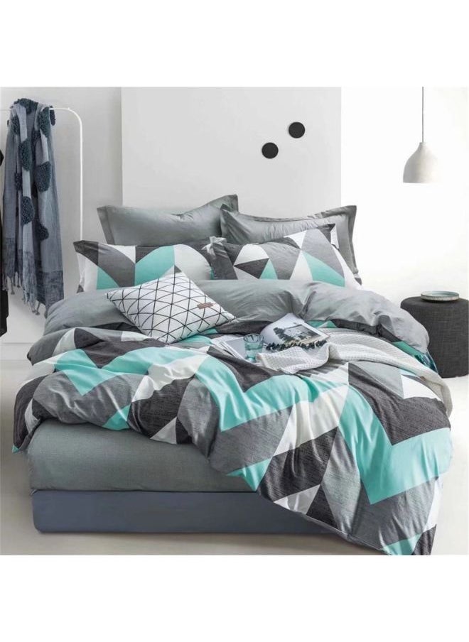 Haokang 250 thread count 6 Piece King Size Bedsheet Set Microfibre Super Soft Cotton Includes 1x Bed Sheet King Size Cover 220x240cm Sheet 200x200cm, 4x Pillowcases 50x75cm 