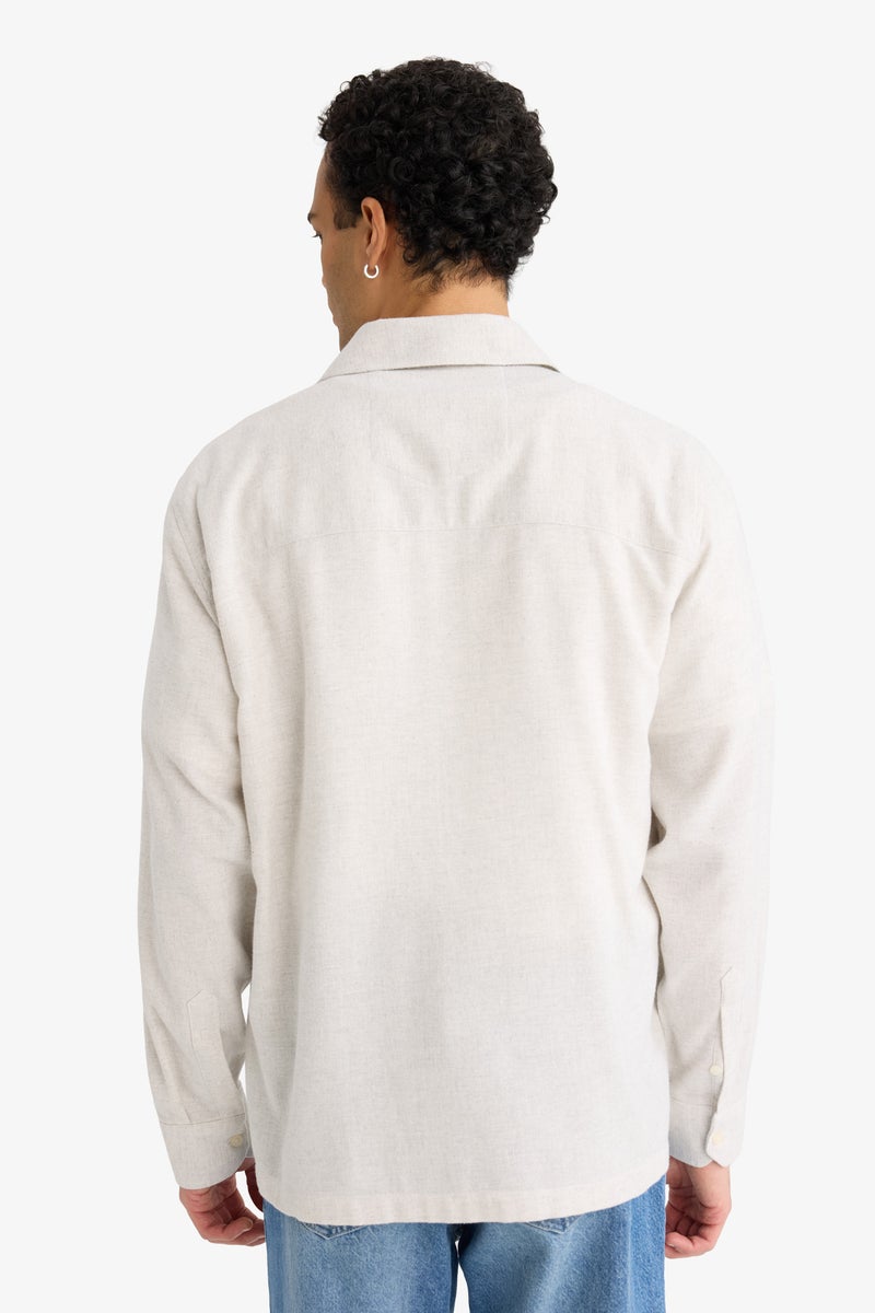 ديفاكتو قميص رجالي بأكمام طويلة وقصة عادية ورقبة قميص - Image 2