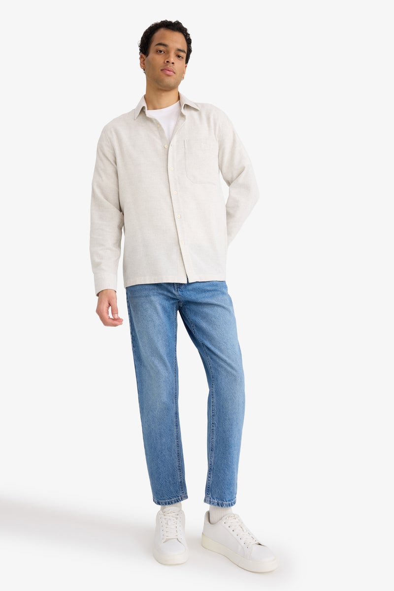 ديفاكتو قميص رجالي بأكمام طويلة وقصة عادية ورقبة قميص - Image 4