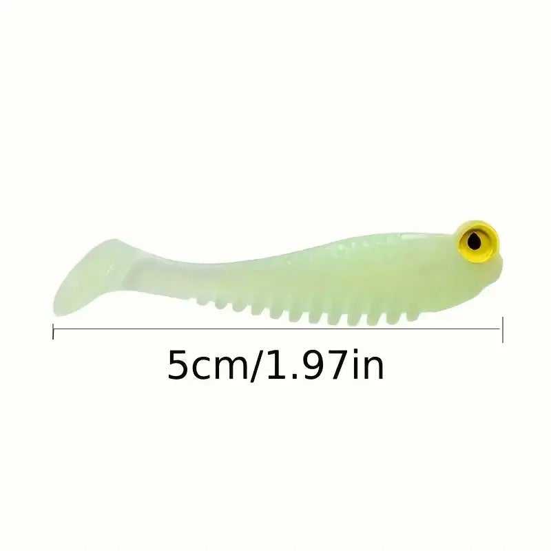 PETO 20pcs Glow-In-The-Dark Soft Silicone Fishing Lures, Artificial Fishing Lure, Lead-Free, Ideal for Night Fishing, Durable Fish Bait, Perfect for Anglers, Fishing Accessories, Fishing Supplies - Image 2