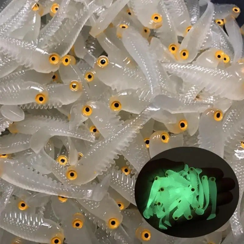 PETO 20pcs Glow-In-The-Dark Soft Silicone Fishing Lures, Artificial Fishing Lure, Lead-Free, Ideal for Night Fishing, Durable Fish Bait, Perfect for Anglers, Fishing Accessories, Fishing Supplies - Image 5