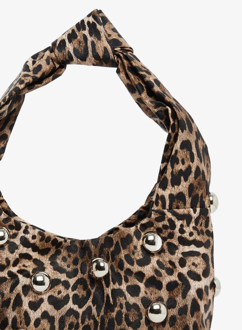 Styli  Styli Leopard Print Baguette Bag with Studs for Women | Best Price UAE