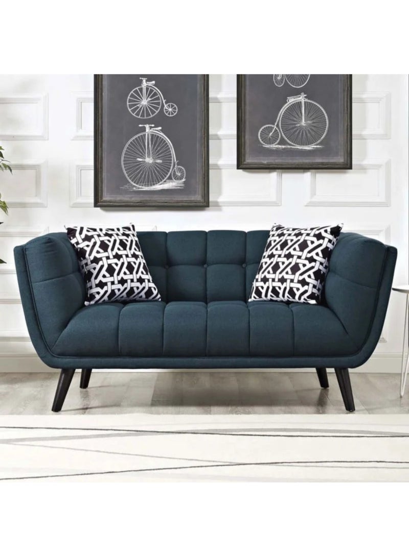 KUSTOMDECO Upholstered Fabric Loveseat - Custom Upholstered Sofa for Living Room, Elegant Design with Premium Comfort  - Image 1