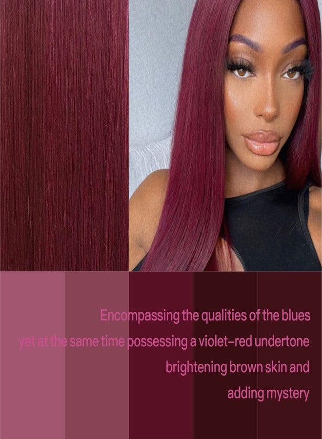 BrownBomb Straight Lace Front Wig Pre Plucked, Synthetic Lace Front Wig Pre Plucked, HD Glueless Wigs 13X5X1 Lace Wigs for Women 180 Density 26inch (Burgundy99J, 26) - Image 3