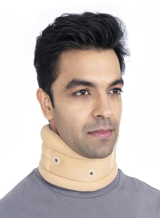 FOVERA Cervical Collar with Support, Contoured Neck Support for Cervical Spine Immobilization & Pain Relief, Adjustable Neck Brace for Neck Pain & Spine Pressure Relief (Size - S, 1 Unit) - Image 1