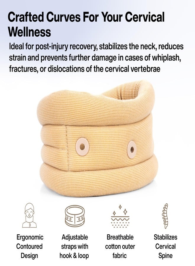 FOVERA Cervical Collar with Support, Contoured Neck Support for Cervical Spine Immobilization & Pain Relief, Adjustable Neck Brace for Neck Pain & Spine Pressure Relief (Size - S, 1 Unit) - Image 5