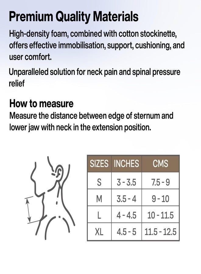 FOVERA Cervical Collar with Support, Contoured Neck Support for Cervical Spine Immobilization & Pain Relief, Adjustable Neck Brace for Neck Pain & Spine Pressure Relief (Size - S, 1 Unit) - Image 4