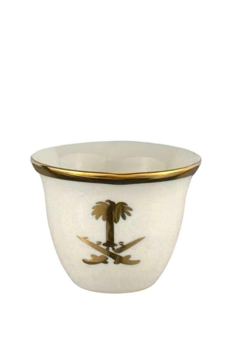 آفاق فنجان قهوة سعودية نقش سيفين ونخلة سيراميك 12 قطعة - Image 2