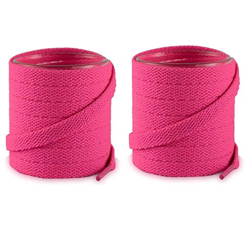 Lify 2 Pair Polyester Flat Shoe Laces for Athletic, Running - 5/16 Wide Shoelaces for Sneakers Shoes Boot Strings, Durable and Stylish Pink Shoelaces for Sneakers, Boots (120 CM (47.25-Inch), Pink) - Image 1