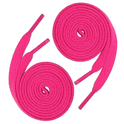 Lify 2 Pair Polyester Flat Shoe Laces for Athletic, Running - 5/16 Wide Shoelaces for Sneakers Shoes Boot Strings, Durable and Stylish Pink Shoelaces for Sneakers, Boots (120 CM (47.25-Inch), Pink) - Image 2
