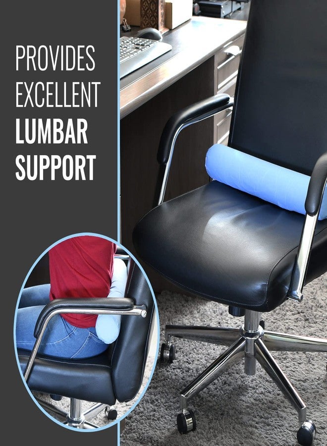 دي أم آي وسادة دعم للرقبة والظهر من DMI خفيفة الوزن ومريحة، دائرية من الإسفنج، مناسبة للمنزل والسفر، رائعة للرقبة والظهر وتحت الركبتين، 3.5 × 19 بوصة، لون أزرق - Image 4