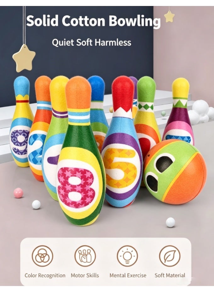 CityRiya-Long Soft Toddler Bowling Set, 10 Colorful Pins & Balls, Safe Foam Bowling Toys for Kids, Indoor & Outdoor Educational Game, Promotes Motor Skills & Number Recognition, Perfect Gift for Boys Girls Ages 1-5 - Image 2