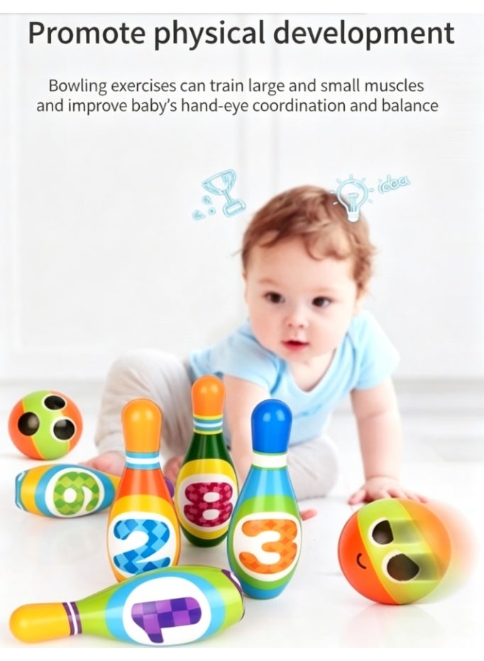 CityRiya-Long Soft Toddler Bowling Set, 10 Colorful Pins & Balls, Safe Foam Bowling Toys for Kids, Indoor & Outdoor Educational Game, Promotes Motor Skills & Number Recognition, Perfect Gift for Boys Girls Ages 1-5 - Image 3