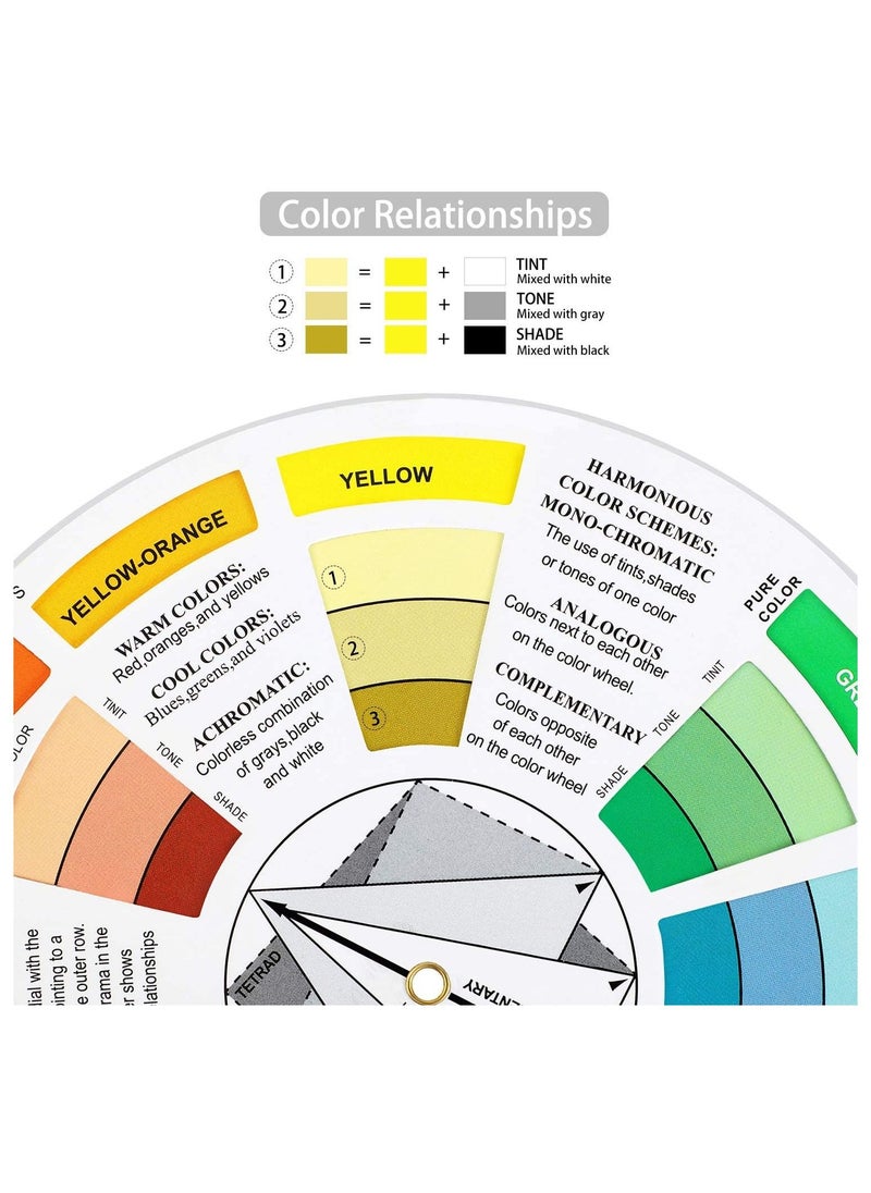 Y&D - 2Pcs Color Wheel Paint Mixing Learning Guide Art Class Teaching Tool Wheels for Makeup Blending Board Chart Mixed Mix Colours - Image 1