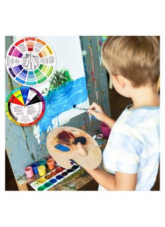 Y&D 2Pcs Color Wheel Paint Mixing Learning Guide Art Class Teaching Tool Wheels for Makeup Blending Board Chart Mixed Mix Colours  - Image 2