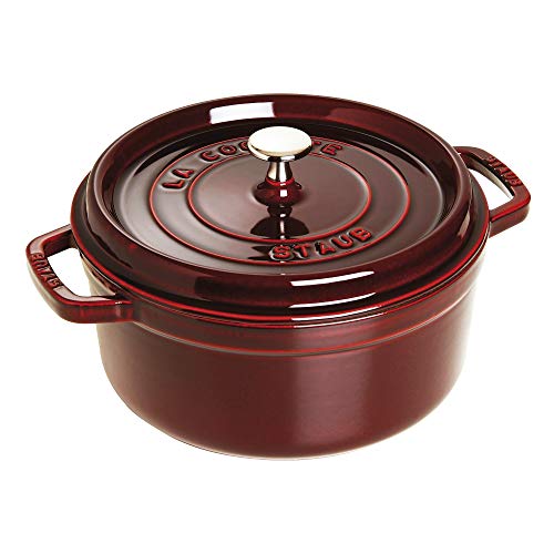 Staub Cast Iron 4-qt Round Cocotte - Grenadine - Image 1