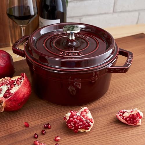 Staub Cast Iron 4-qt Round Cocotte - Grenadine - Image 4