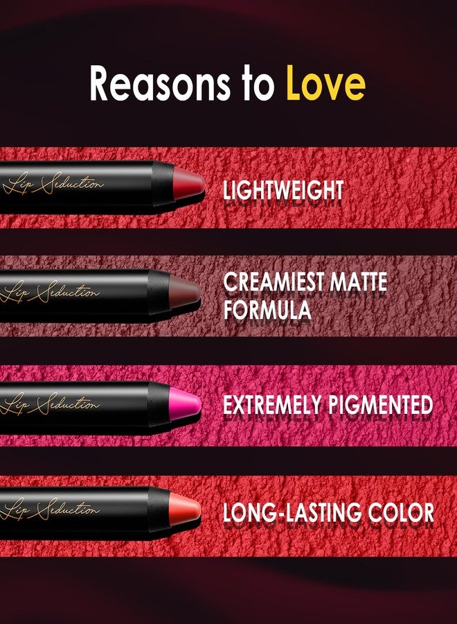 Glam 21 Glam21 Lip Seduction Non- Transfer Crayon Lipstick up to 12 Hours Stay | Lightweight & Longlasting|Creamy Matte | Smudge Proof - 3.6gm|Purple Mousse|12 - Image 3