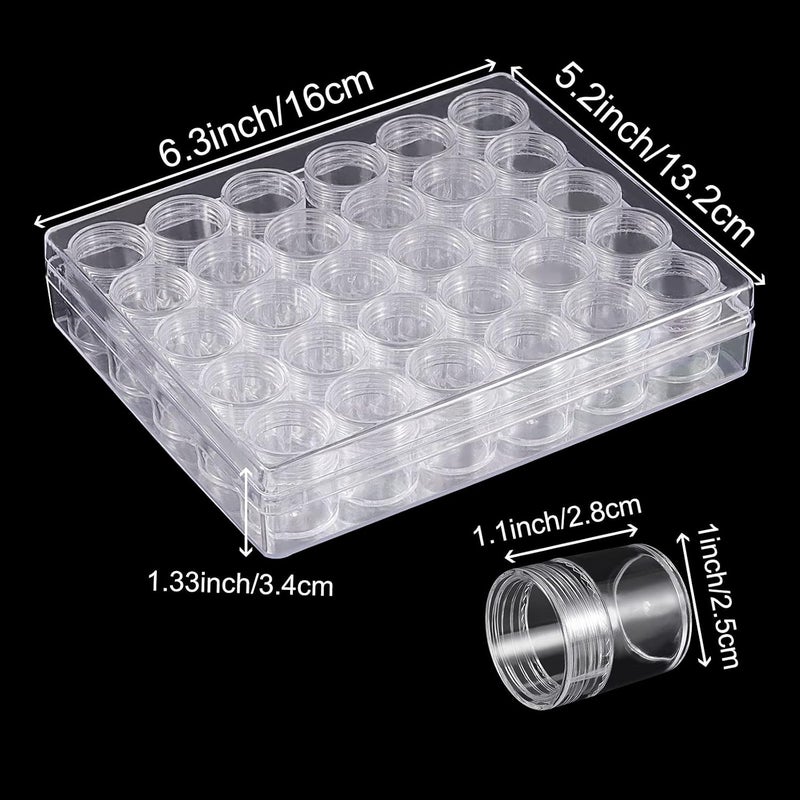 HOIGON 4 Pack 30 Grids Plastic Bead Storage Containers, Embroidery Diamond Storage Box with Lid, Diamond Painting Storage Containers for Jewelry DIY Rhinestones Sewing - Image 2