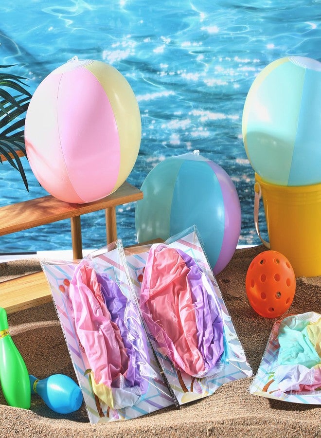 MiniInflat 24 Set End of Year Classroom Students Gifts from Teacher 10 Inch Inflatable Beach Balls Bulk Jumbo Big Beach Balls for Kids Summer Swimming Party Favor Water Games Supplies(Macaron Color) - Image 3