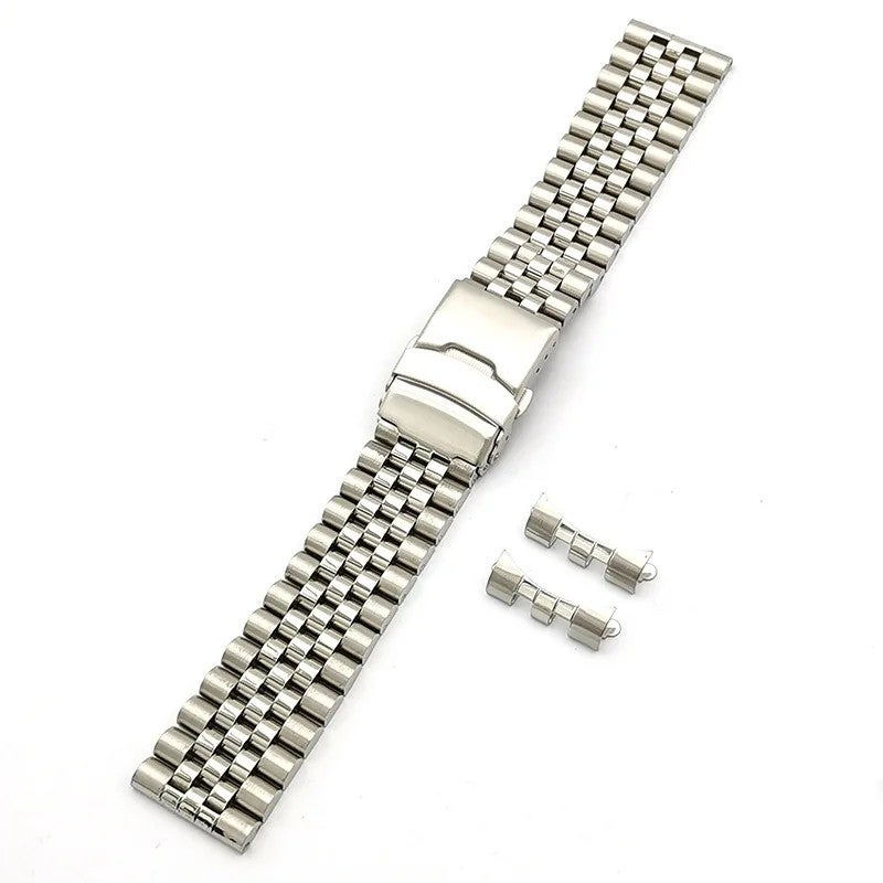 Bluejw Stainless Steel Metal Smart Watch Strap Replacement for 20mm 22mm Luxury Adjustable Black Gold Silver Smart Band - Image 1