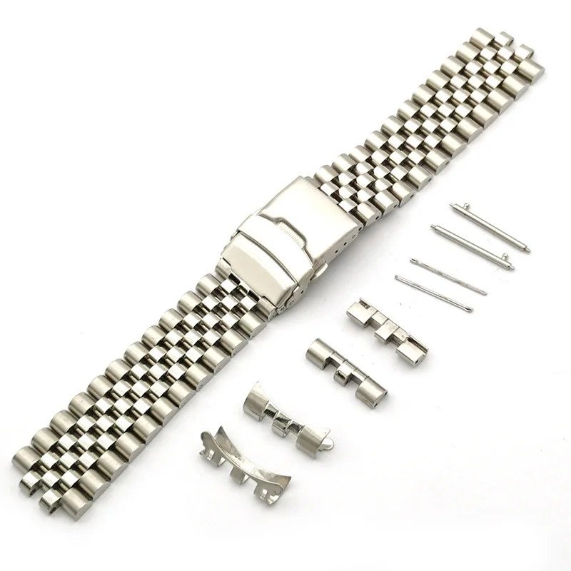 Bluejw Stainless Steel Metal Smart Watch Strap Replacement for 20mm 22mm Luxury Adjustable Black Gold Silver Smart Band - Image 5