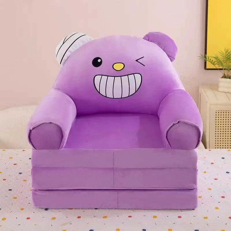 Y&D Plush Children's Double Folding Sofa Set – Cartoon Toy Furniture for Bedroom & Living Room - Image 1