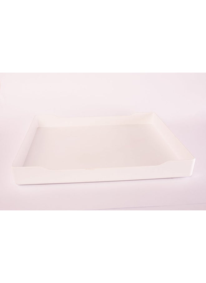 Bright Designs - Melamine Matt Square Tray 
Set of 1 (L 38cm W 38cm) White - Image 1