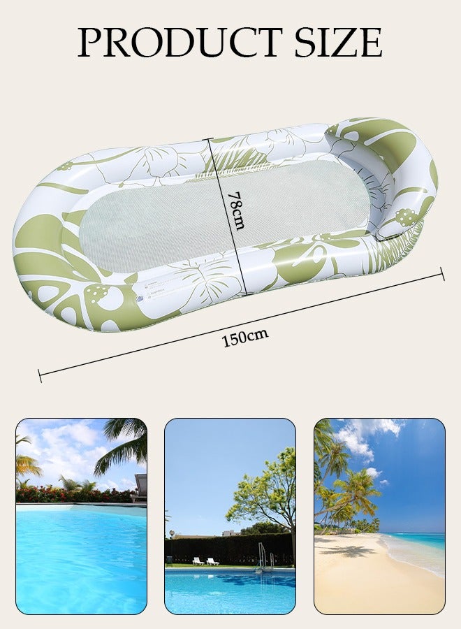 DUNISO Inflatable Pool Float Lounger Raft for Adults and Kids, 160*90CM Floating Mat Inflatable Contour Lounger with Headrest Ultra-Comfort Cooling Pool Raft Floaty Toys  - Image 2