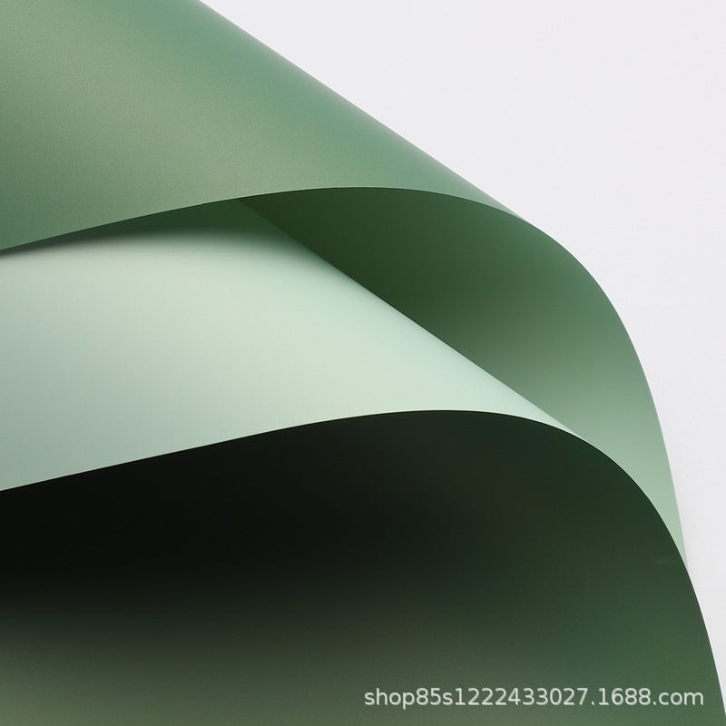 Generic Ouya paper bouquet wrapping paper two-color wrapping paper double-sided material waterproof opening flower basket golden flower wrapping paper [Green, Grey and Green]/20 sheets 57*57cm;57*57cm 