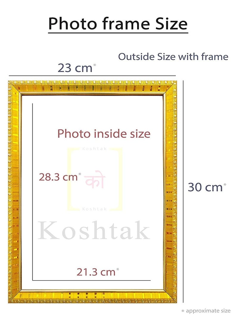 Koshtak Koshtak bal roop krishnabal gopalbaby Child kanha jimakhan chor photo frame with Laminated Poster for puja room temple Worshipwall hanginggifthome decor 30 x 23 cm  - Image 3