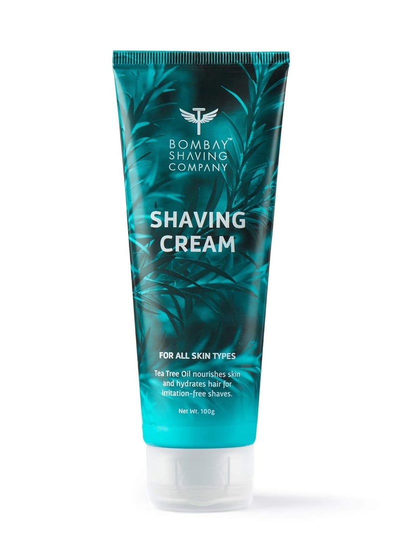 BOMBAY SHAVING COMPANY - Shaving Cream with Tea Tree oil Aloe Vera and Menthol Extracts  100 gram - Image 1