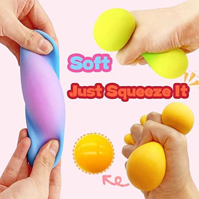 ZTATU Squishy Stress Balls for Kids (4 Pack) Sensory Squeeze Ball Fidget Toys, Color Changing Dough Balls, Stress Relief Squish Balls, Colorful Stretch Ball Sensory Toys for Autism, Autistic Children - Image 5