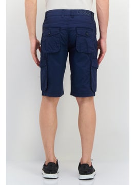 CROSSHATCH Men Brand Logo Cargo Shorts, Navy Blue  - Image 2
