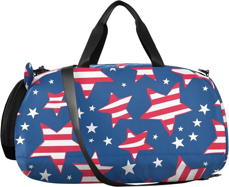 4th Of July Independence Day United States Kids Duffel Bag with Shoes Compartment Large Capacity Travel Duffel Bag for School Practice, Sports, Travel - Image 2