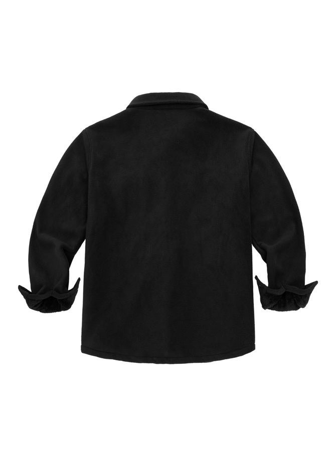 Dr.Cyril Kids Flannel Jacket,Warm Sherpa Lined Fleece Button Down Shirt Long Sleeve, Buffalo Plaid Shirt with Pockets, Black, 7-8 Years - Image 2