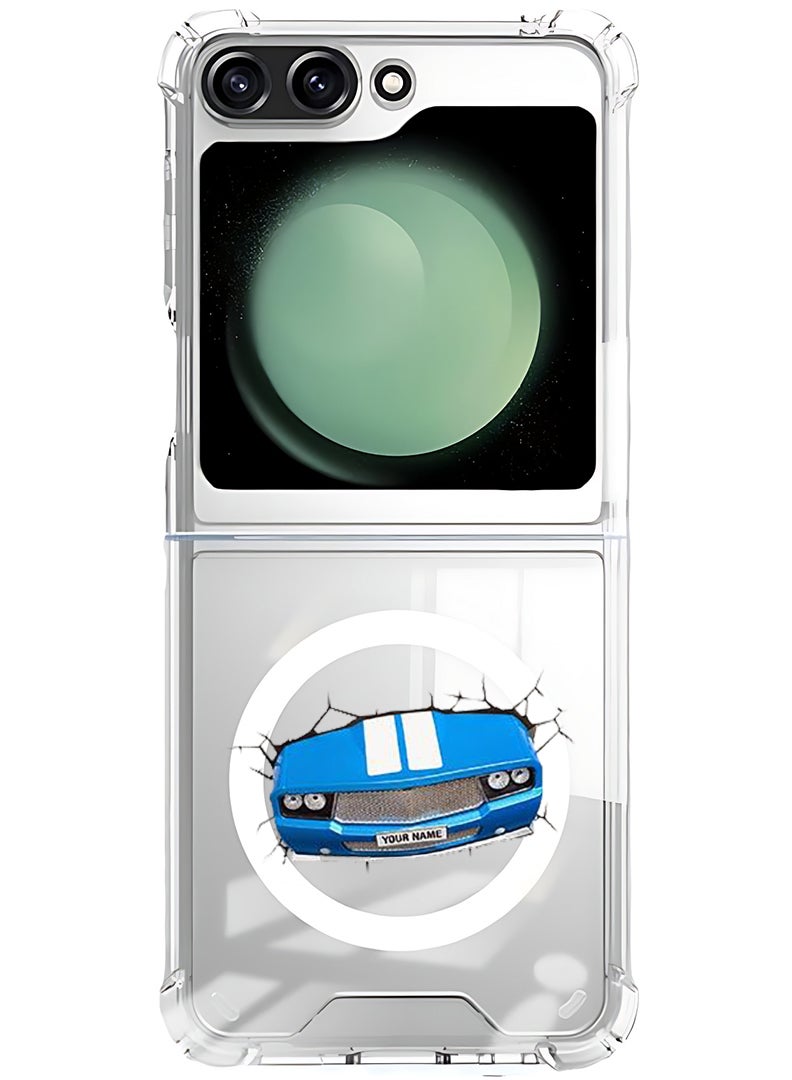 Theodor Magnetic Case for Samsung Galaxy Z Flip 6 Compatible with MagSafe Wireless Charging, Shockproof Phone Bumper Cover Car-01 - Image 1