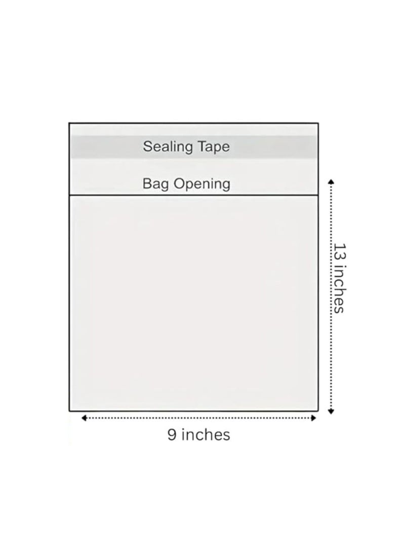Terabyte 9 x 13 inches Clear Resealable Poly Mailers Bag, [100 Piece] Self-Sealing Plastic Cellophane Cello Bags for Packaging, Clothing, Pants, A4 Documents, Photos - Image 2