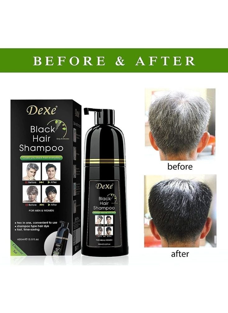 DeXe Black Hair Shampoo 420ml – Instant Hair Coloring Shampoo - Image 2