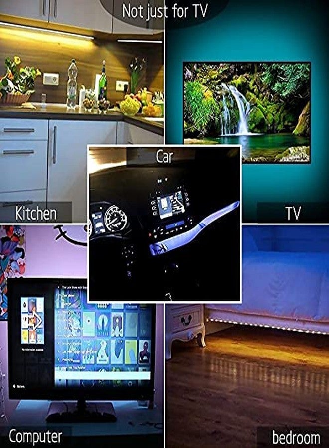 Desidiya شريط إضاءة LED مرن متعدد الألوان من Desidiya® USB 5V 5050 RGB، طقم إضاءة خلفية للتلفزيون مع وحدة تحكم صغيرة للتلفزيون والكمبيوتر المحمول (1 متر لأجهزة التلفزيون حتى 28 بوصة). - Image 5