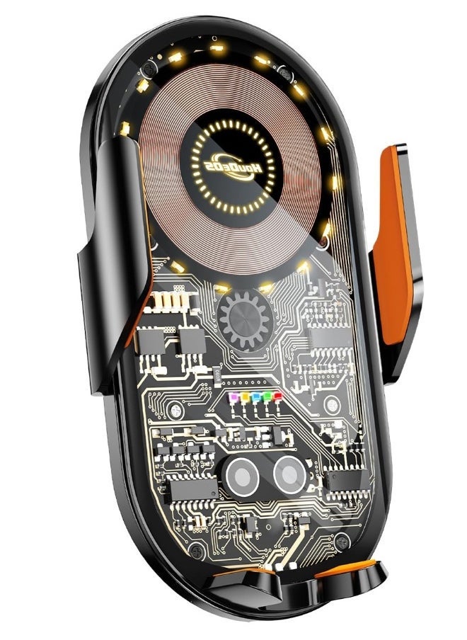 Wireless Car Phone Mount with Qi 15W Fast Charger, Auto Clamp Air Vent Holder for 4.7 to 7.2 Inch Devices